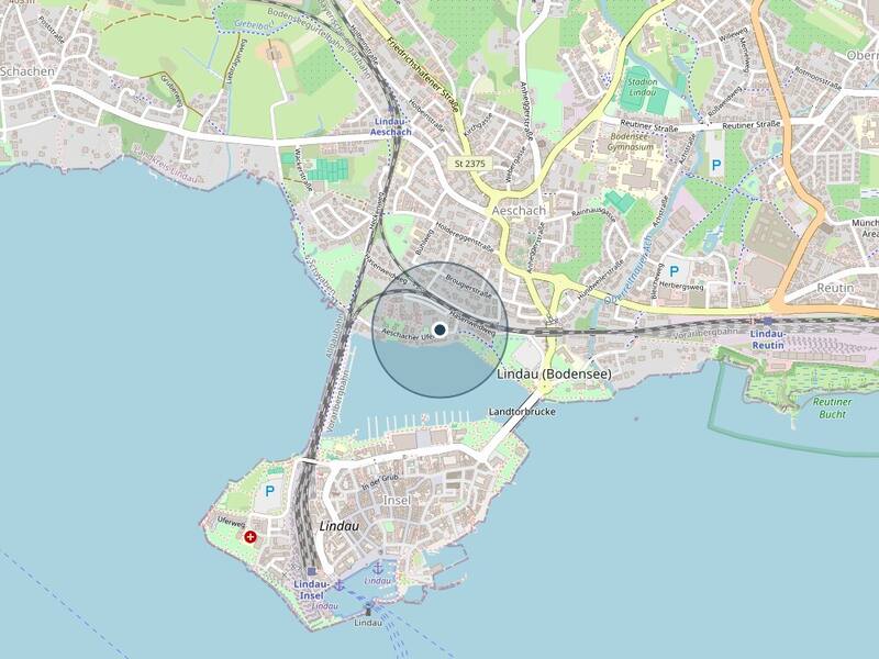 Kartenausschnitt: Lage der Wohnung in Lindau-Aeschach, nahe dem Bodensee-Ufer